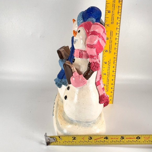Vintage Snowmen Figurine California Creations Let It Snow Retro Chalkware 90s - Picture 12 of 12